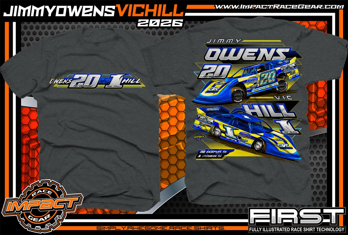 T2605CG - Charcoal Gray "Owens Hill Dual Car" Adult Short Sleeve Shirt