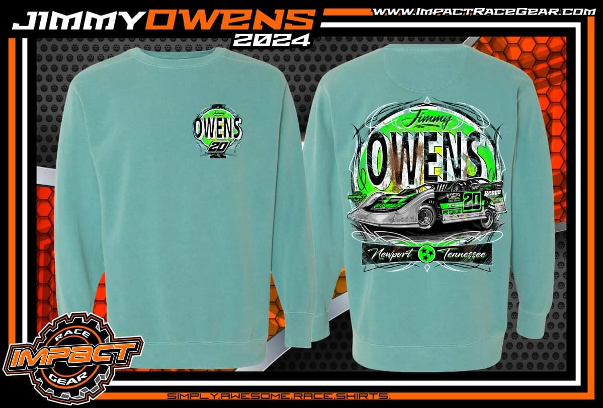 CN2403SGR - Seafoam Green "Owens Pinstripe" Comfort Colors Crewneck Sweatshirt