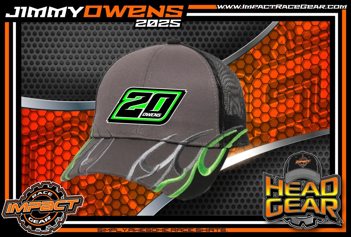 H2503GB - Gray / Black Mesh Twenty Flames Snap Back Hat