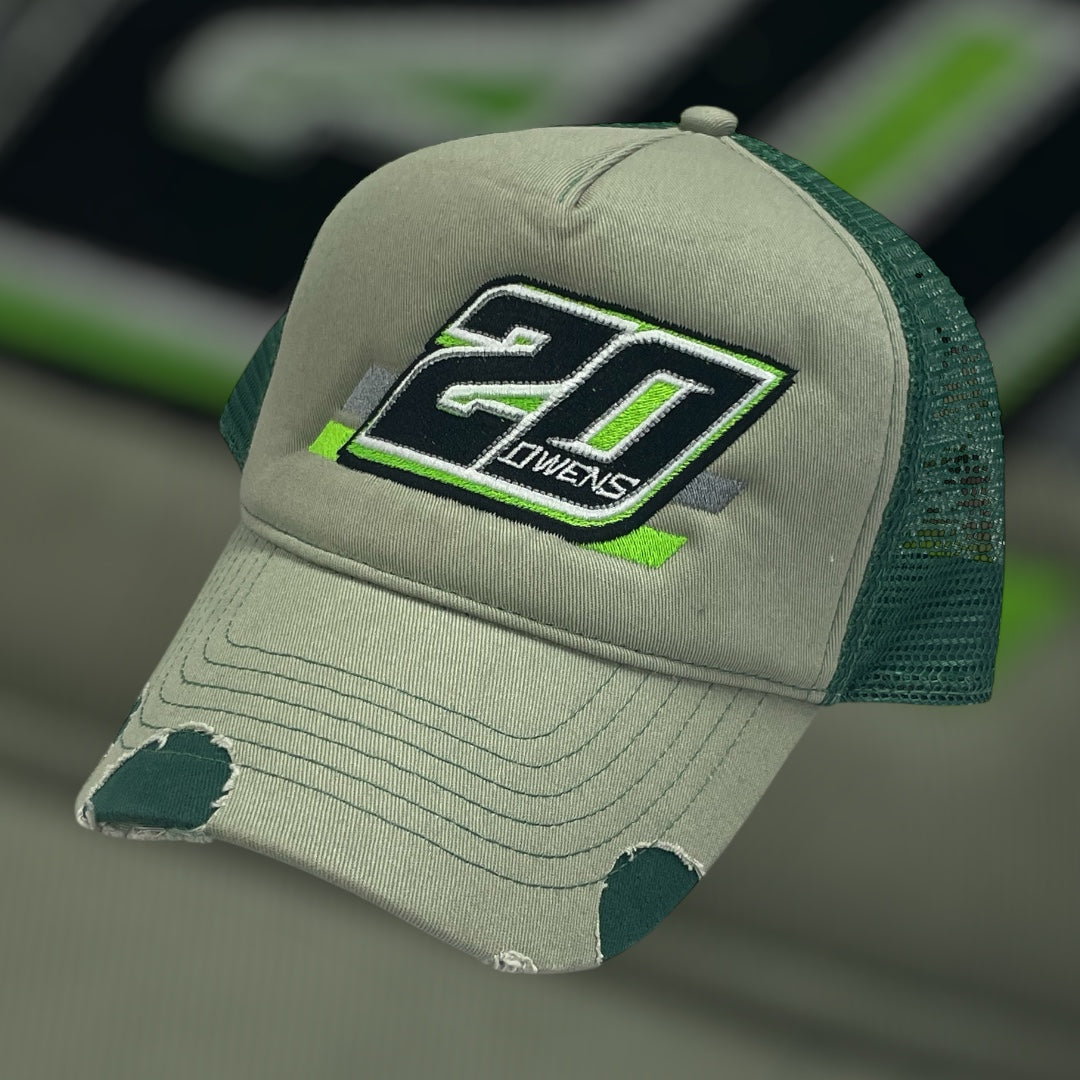 H2509GR - Green Mesh 20 Owens Distressed Snapback Hat