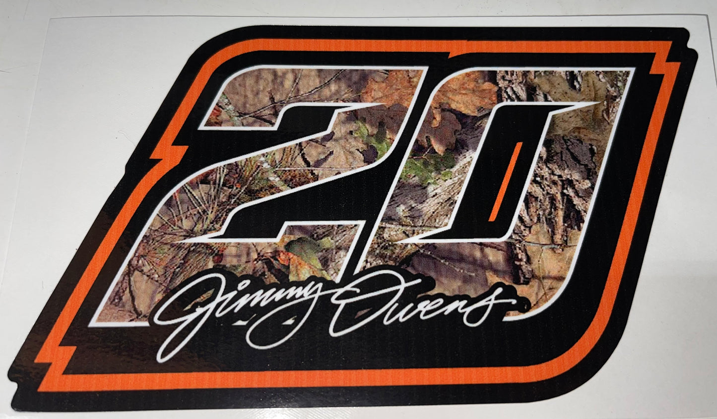 S2105 - #20 "Camo Autograph" Window Sticker