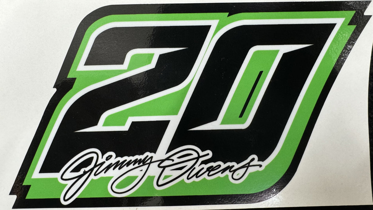 S2501 - Green / Black #20 Autograph Window Sticker