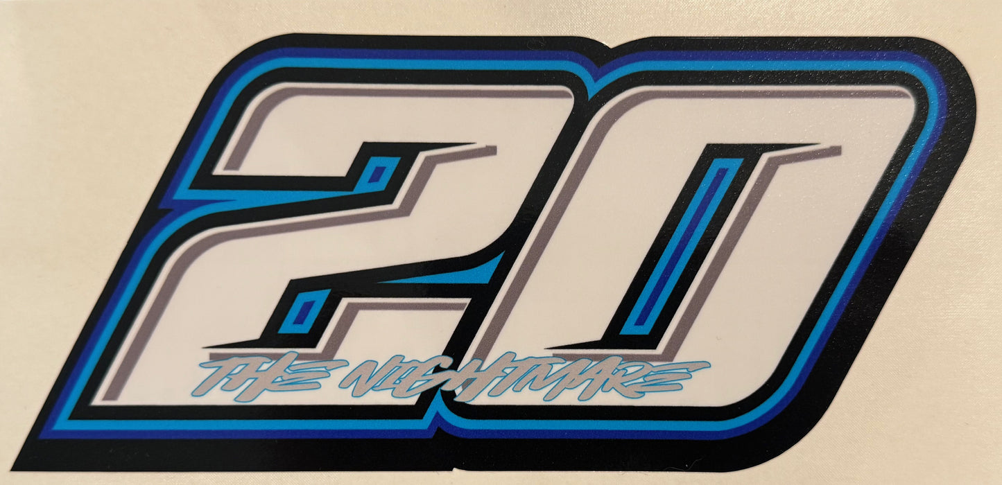 S2601 - Owens Vic Hill Racing #20 Window Sticker