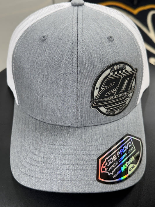 H2605GW - Gray / White Mesh Owens #20 Circle Logo Snapback Hat