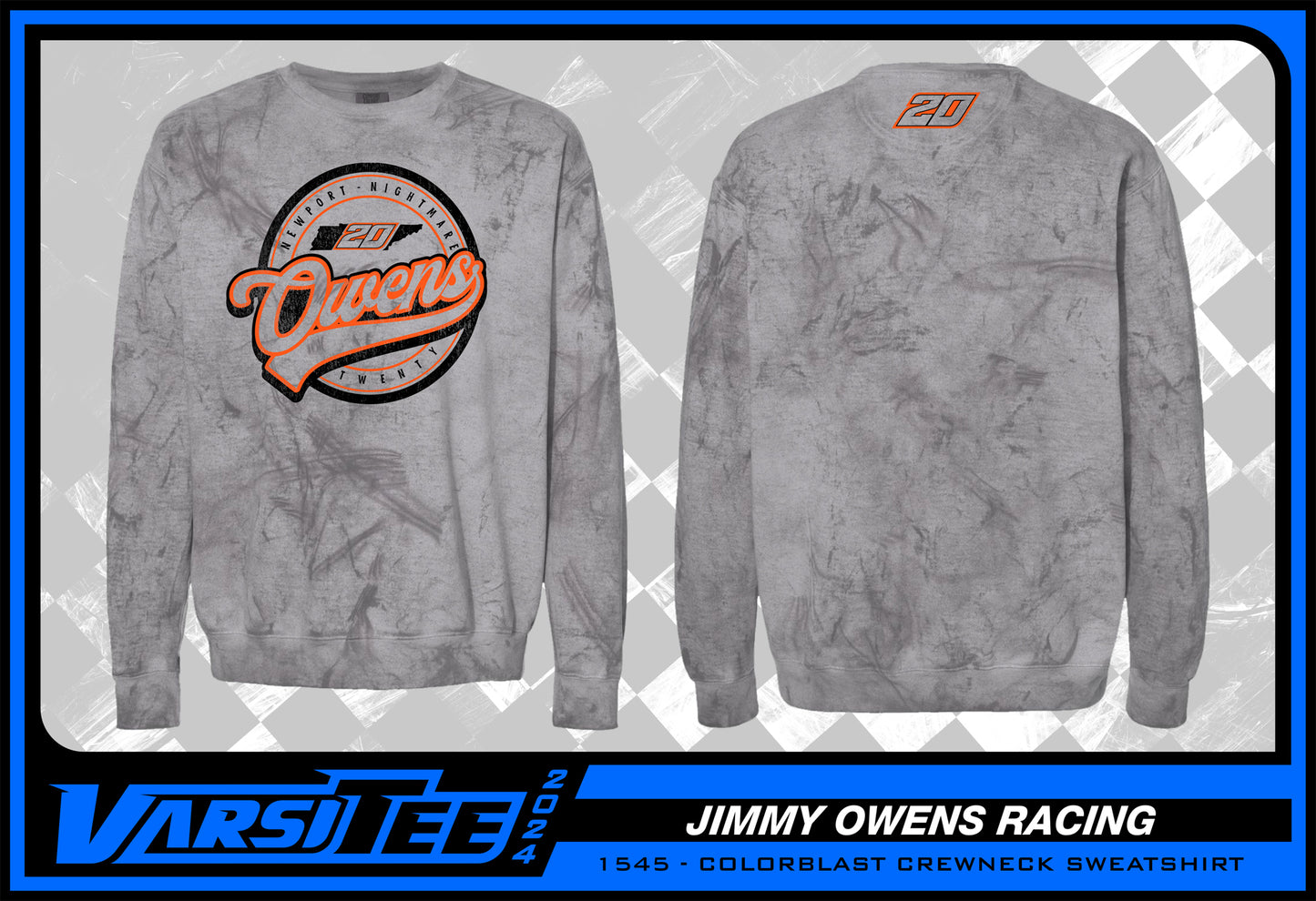 CN2401BGR - “Smoke” Owens 20 Comfort Colors Crewneck Sweatshirt