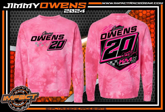 CN2404PTD - Pink Tye Dye "Owens Hexagon" Comfort Colors Crewneck Sweatshirt