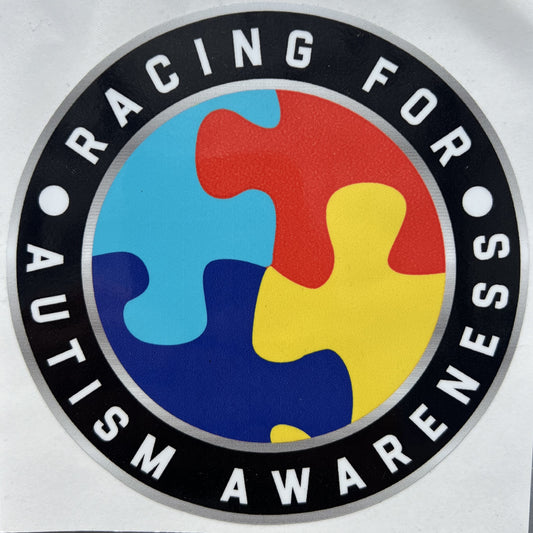 S2403 - Racing for Autism Awareness Circle Window Sticker