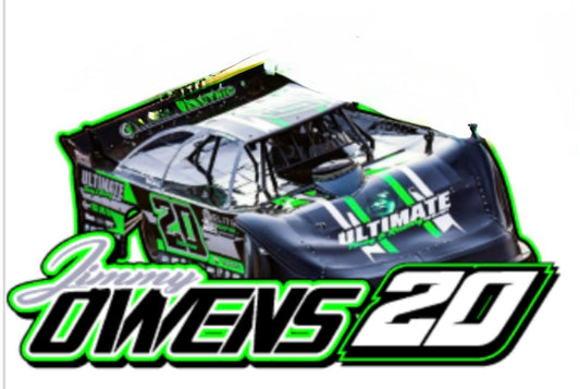 S2506 - Jimmy Owens #20 Right Side Car Window Sticker
