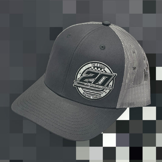 H2510BG - Black / Gray Mesh O-Show 20 Gray Circle Snapback Hat