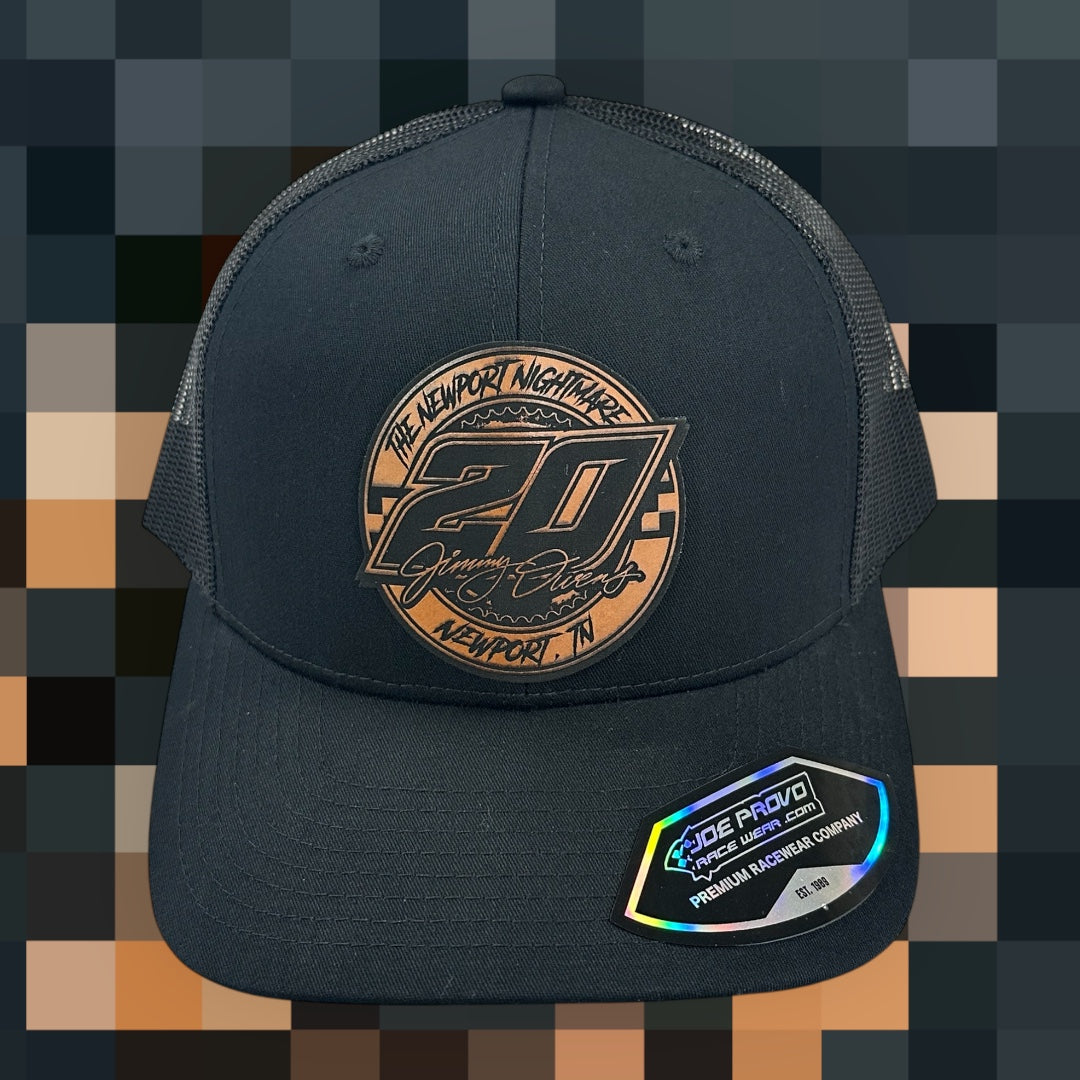 H2515B - Black / Black Mesh 20 Checkers Circle Snapback Hat