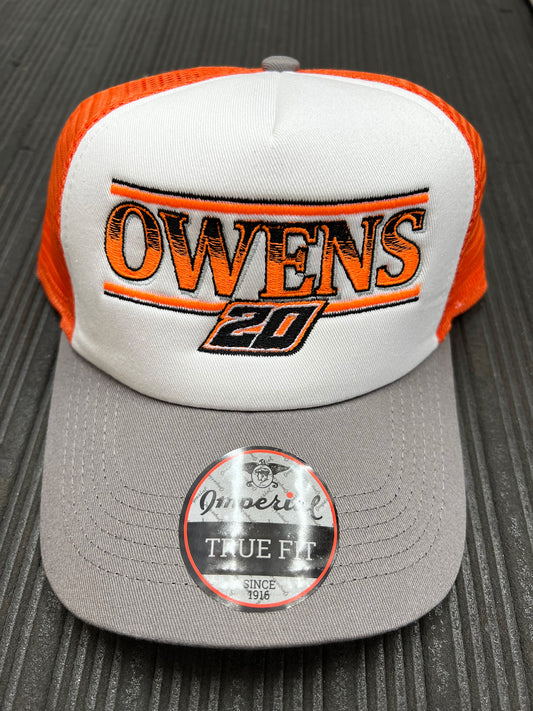 H2406GWO - Gray / White / Orange Owens 20 Snap Back Hat