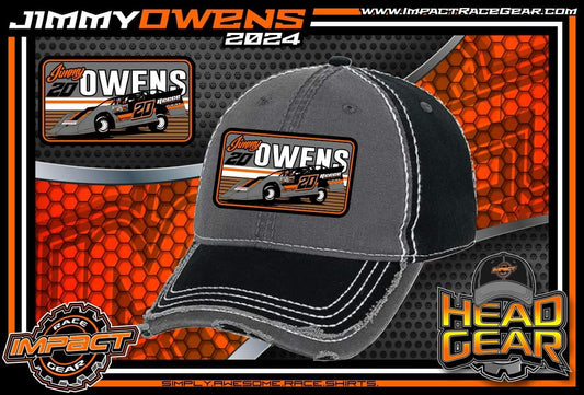 H2407CGB - Charcoal Gray / Black Owens Car Velcro Back Hat