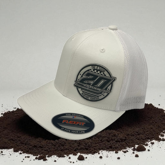 H2508WW - White / White Mesh O-Show 20 Gray Circle Snapback Hat