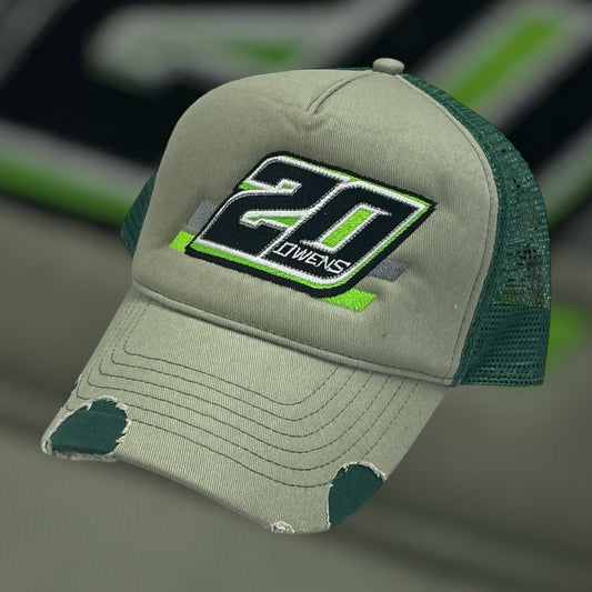 H2509GR - Green Mesh 20 Owens Distressed Snapback Hat