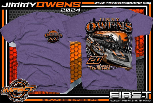 T2403HPU - Heather Purple "Owens Tennessee Trees" Adult Short Sleeve Shirt