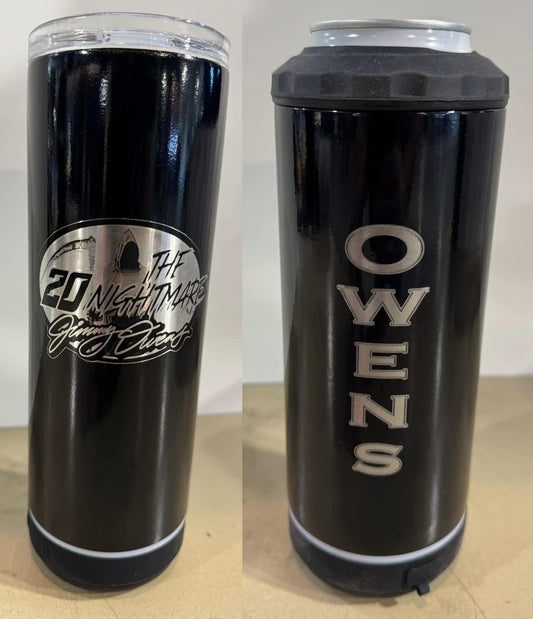 M2419 - Black Jimmy Owens Slim Koozie / Tumbler Speaker Combo