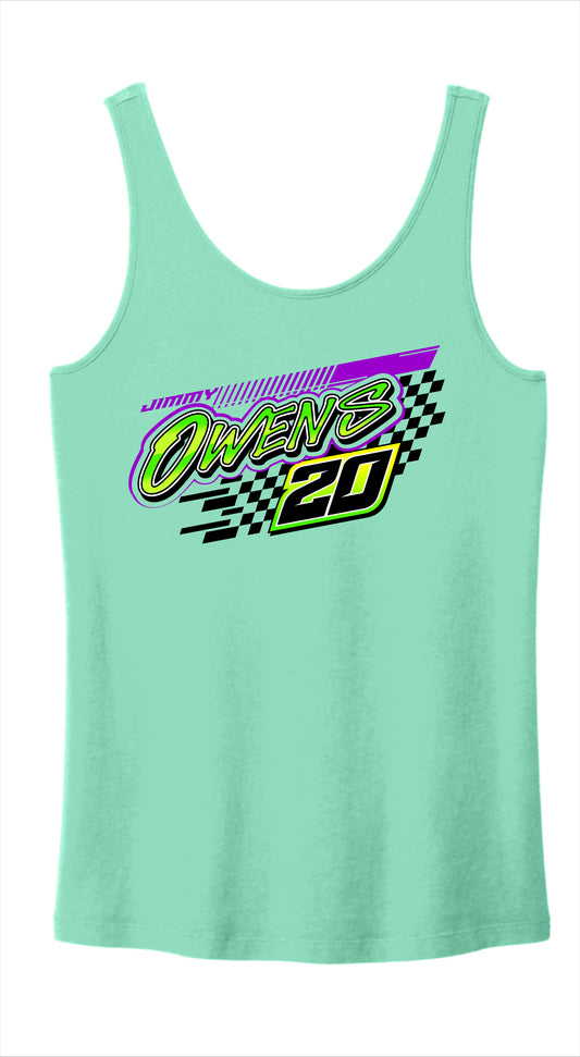 L2501MGR - Mint Green Owens 20 Checkers Tank Top
