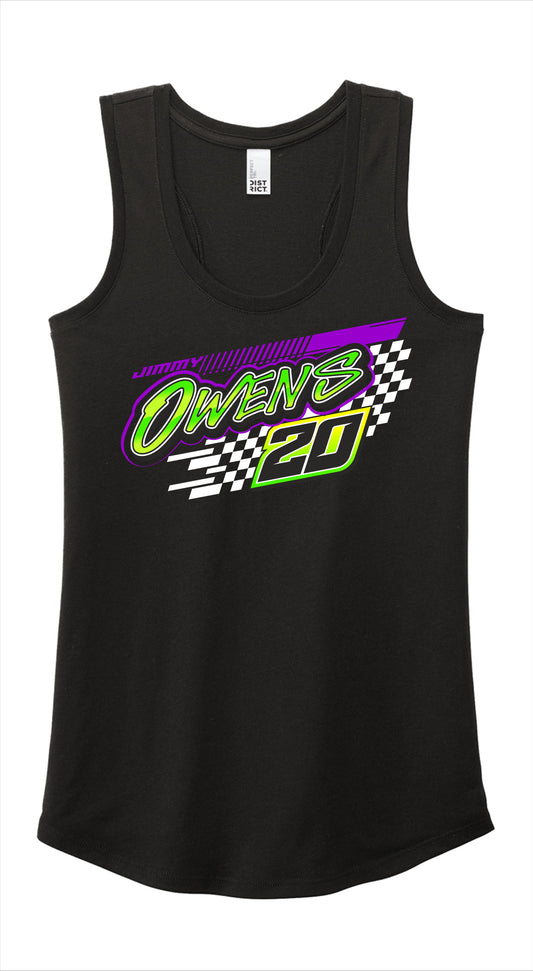 L2502B - Black Owens 20 Checkers Tank Top