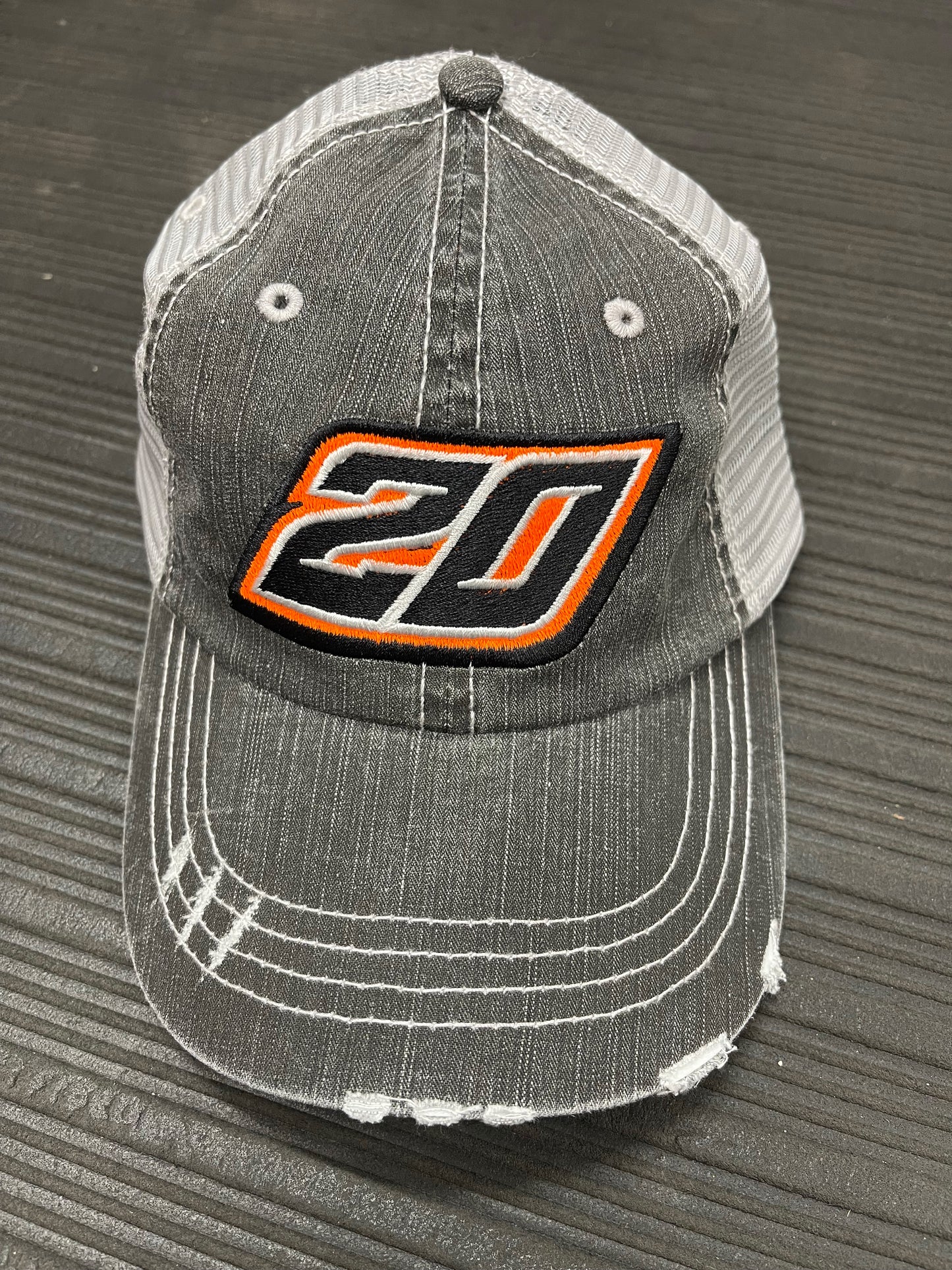H2309GG - Gray / Gray Mesh #20 Number Trucker Hat