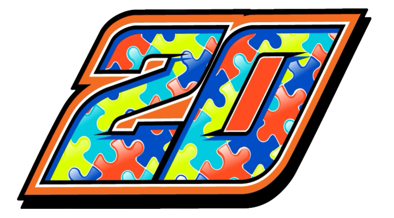 S2307 - Jimmy Owens #20 Autism Awareness 4" Window Sticker