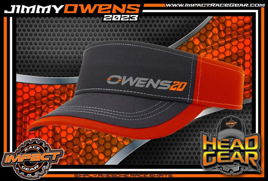 H2305GO - Gray / Orange Owens20 Velcro Back Visor